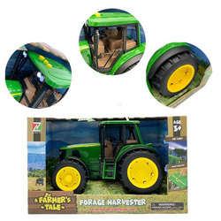 Duży traktor zielony z gumowymi kołami ze światłem i dźwiekiem Farmer's tale
