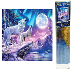 DIAMENTOWA MOZAIKA Haft 5D Wyjące wilki