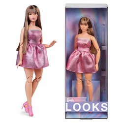 BARBIE SIGNATURE LOOKS LALKA W RÓŻOWEJ SUKIENCE MODEL 24 HRM16