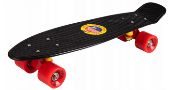 DESKOROLKA FISZKA CZARNA CZERWONE KOŁA ANTYPOŚLIZGOWA KAUCZUK 60KG