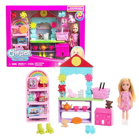 Barbie Chelsea zestaw sklepik z zabawkami HNY59 akcesoria 