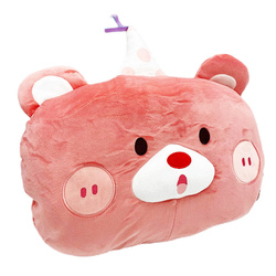 Pluszowa poduszka  maskotka URODZINOWY MIŚ z czapeczką przytulanka