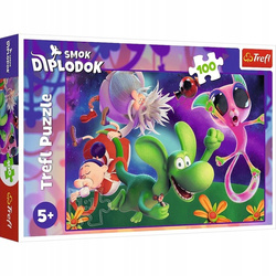 Puzzle 100 elementów Smok Diplodok i przyjaciele Trefl