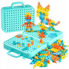  CREATIVE PUZZLE KLOCKI 3D DINOZAUR DO SKRĘCANIA W WALIZCE Z NARZĘDZIAMI 