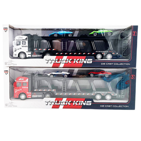 Truck Auto Metal Laweta 2 autka sportowe metalowe Zestaw