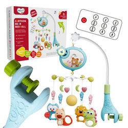 Karuzelka do łóżeczka niebieska z pilotem projektorem melodie kołysanki