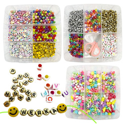 Duży zestaw koralików do tworzenia biżuterii 2600 el kuferek 3 poziomy