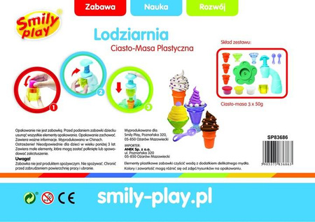 Zestaw Ciasto Masa Plastyczna Lodziarnia Smily Play 