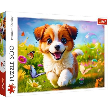 Puzzle 500 elementów wesoły piesek Trefl