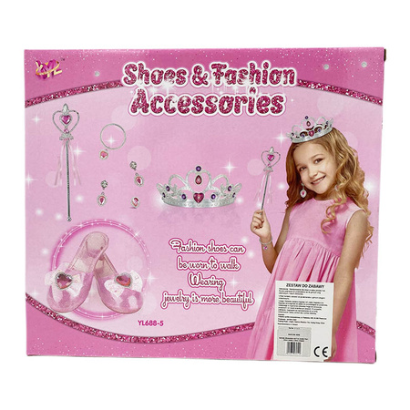 Zestaw księżniczki z pantofelkami różowy komplet małej królewny