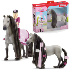 KLACZ SZARA CZESANIE STYLIZOWANIE OZDABIANIE AKCESORIA SOFIA I DUSTY KOŃ