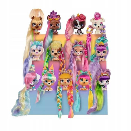 I Love VIP Pets - Pieski niespodzianki z długimi włosami Figurka Colour Boost do stylizacji