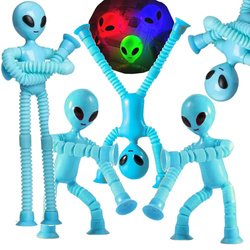 Świecący kosmita ufo rurki rozciągliwe przyssawki do zabawy antystresowe