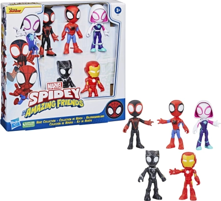SPIDEY AMAZING FRIENDS ZESTAW 5 FIGUREK Ghost Spider Black Panther Miles
