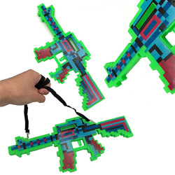 KARABIN BROŃ PISTOLET PIKSELE ŚWIATŁO DŹWIĘK LED ZABAWKA DLA DZIECI 39CM