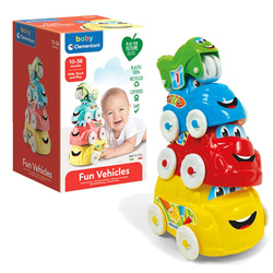 Kolorowa wieża piramida z autek sorter Clementoni