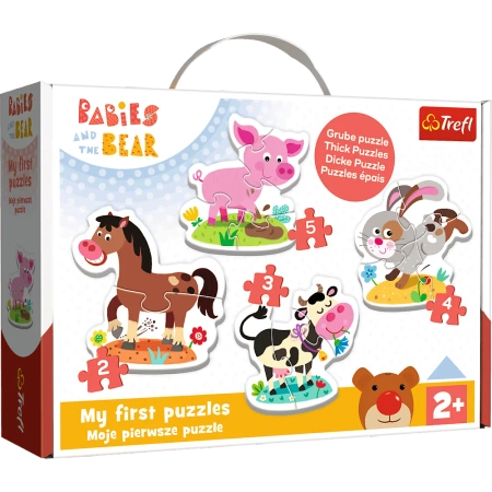 Moje pierwsze puzzle 14 elementów dla dzieci zwierzęta na farmie grube 