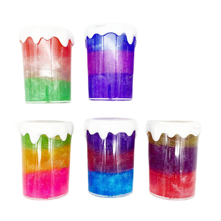 Masa putty brokatowa Slime 3 kolorowa w kubeczku Crystal Mud 