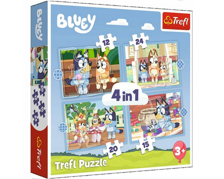 PUZZLE 4W1 BLUEY I JEGO ŚWIAT TREFL 34637