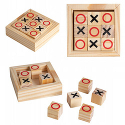 DREWNIANA GRA KÓŁKO I KRZYŻYK W SKRZYNCE MINI KIESZONKOWA
