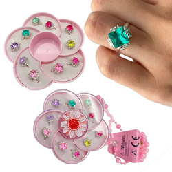 Zestaw 10 pierścionków Torebka Kwiat dla dzieci regulowane