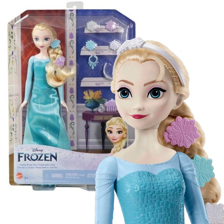 Frozen Kraina Lodu Lalka Elsa i akcesoria do stylizacji włosów HMD56