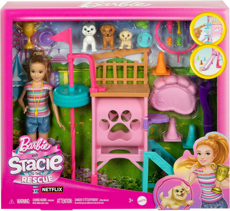Barbie Plac zabaw piesków lalka Stacie zestaw HRM10