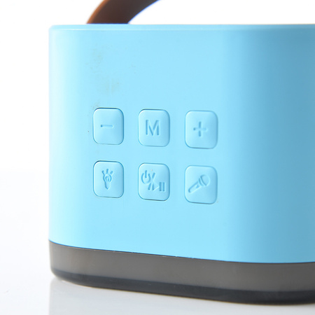 Mini Karaoke 2x mikrofon głośnik bluetooth  efekty specjalne niebieski