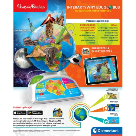 Interaktywny globus eduglobus gry ciekawostki nauka o świecie