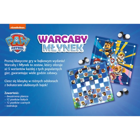 Gra planszowa Warcaby i Młynek Psi Patrol