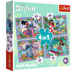 PUZZLE 4W1 SZALONY DZIEŃ LILO I STITCH TREFL 34633