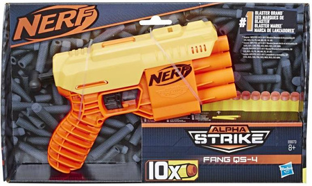 Wyrzutnia NERF ALPHA STRIKE FANG QS-4 żółta 10 strzałek